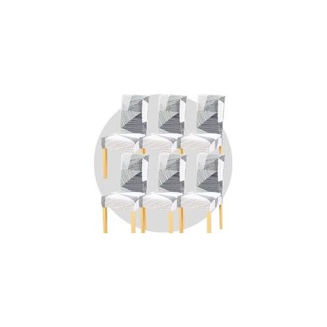 Lot de 6 housses de chaise extensibles – Polyester élastique – Ajustement universel 40-50cm – Lavables en machine – Couleur moka