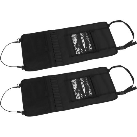 Lot de 2 organisateurs de rangement pour dossier de siège auto, housse de siège en tissu Oxford 600D, sac de rangement pour camionnette, noir (1/5)