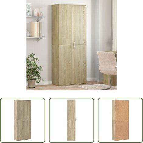 Hochregal - Highboard Sonoma-Eiche 70x35x180 cm Holzwerkstoff (1/5)