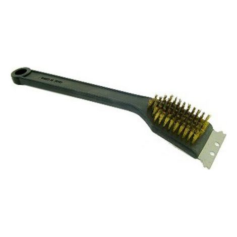 SPAZZOLA PULISCI GRIGLIA BARBECUE FILI OTTONE RASCHIETTO PER GRIGLIE CM 30 29946