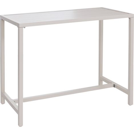 Tavolo da bar alto per esterni tavolo da giardino 105 x 130 x 65 cm struttura in acciaio verniciato a polvere color crema 040008742