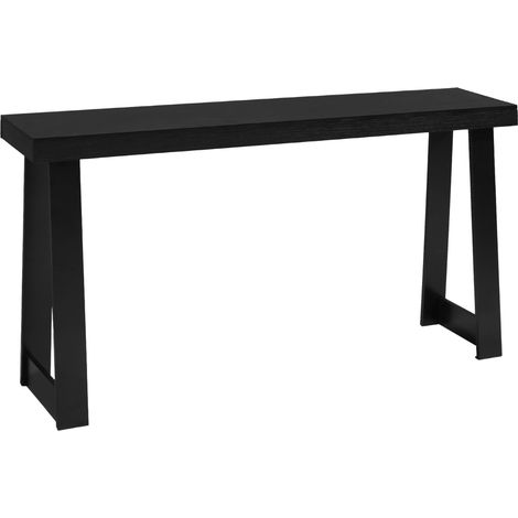 Mophorn Konsolentisch für Flur oder Wohnzimmer (140 x 30,5 x 81 cm), rechteckiger Beistelltisch aus Mehrschichtplatte, ideal für Eingangsbereich, Schlafzimmer oder Foyer, moderner schwarzer Flurtisch (1/5)