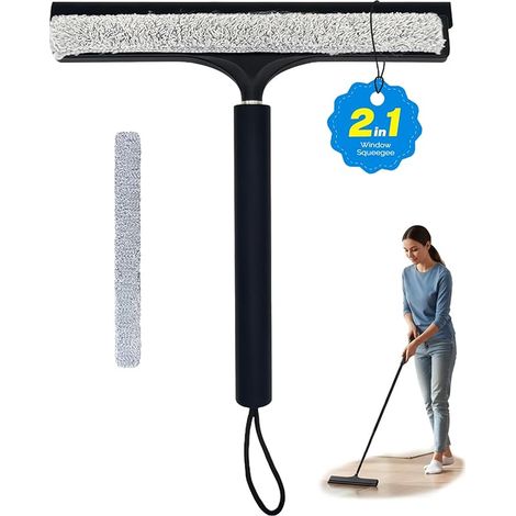 Raclette de Douche, Raclette Salle de Bain, 33-123cm Raclett Douche Noir, Raclett Vitre Douche, pour Douche, Salle de Bain, Carrelage, Miroir, Fenêtre, Cuisine (1/5)