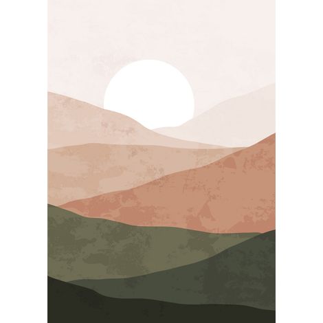 Papier peint panoramique - Paysage Boho - 130 cm x 184 cm (1/2)