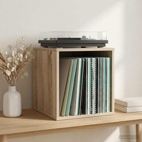 vidaXL Boîte d'albums vinyles Chêne Sonoma 37 x 36,5 x 38 cm (1/5)