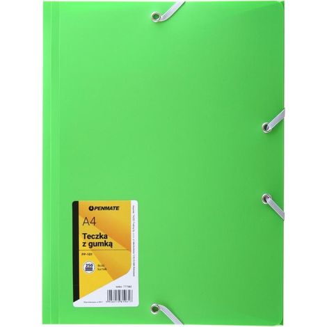 Carpeta con banda el谩stica A4 PP-101 verde Penmate