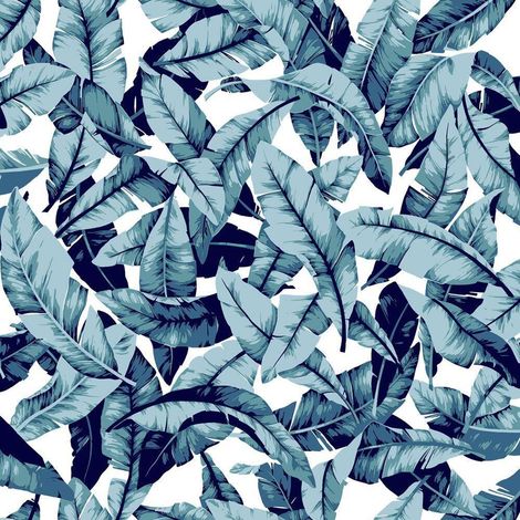 Papier Peint auto-adhésif Feuilles de palmiers - Blue Palm (1/5)