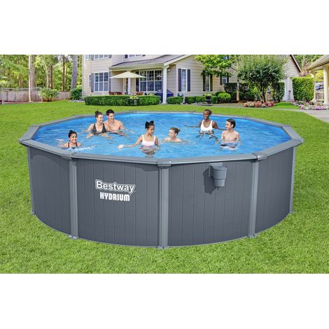 Bestway Stahlwandpool Set Hydrium Ø 488 x 132 cm grau 0 (1/3)
