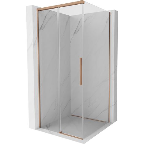 Mexen Rox Duschkabine Schiebetür 120 x 120 cm, transparent, gebürstetes Kupfer - 8C2-120-120-65-00