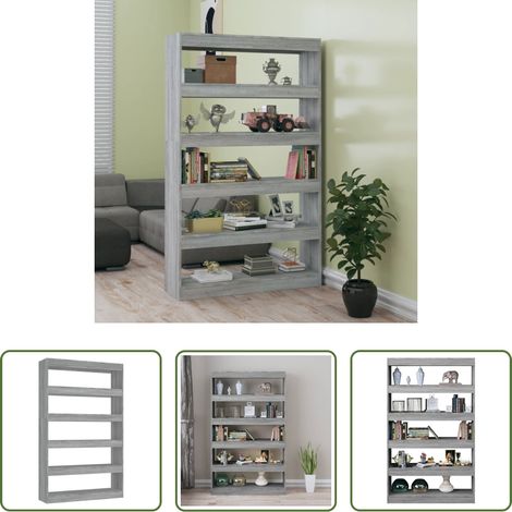 Étagère décorative - Bibliothèque/Séparateur de pièce sonoma gris 100x30x166 cm (1/5)
