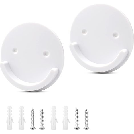 2 Pcs Supports de Tringle de Rideau de Douche Supports Muraux Blanc pour Tringle à Rideau de Douche (Universels, Rond) (1/5)