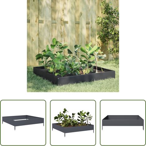 Hochbeet Anthrazit - Hochbeet Anthrazit 100x100x26 cm Stahl (1/5)