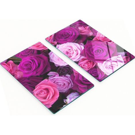 Tablas decorativas multifuncionales de cocina con rosas de vidrio templado, 2x30x52 cm. (1/5)