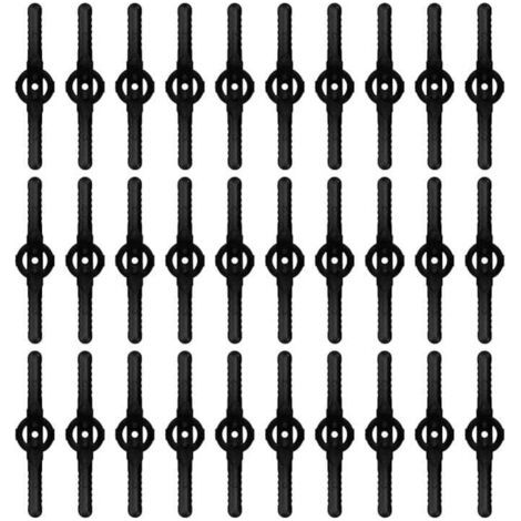 Lot de 30 Lames Coupe, Bordures Rechange Plastique Durable, Pour Tondeuse et Débroussailleuse(Noir) (1/5)