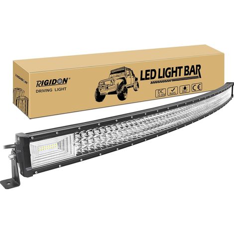 52 Pouces 130 cm 675W Slim incurvée barre de Led 4x4, Triple rangée 12V 24V droit barre d'éclairage led, Barre lumineuse led pour offroad Véhicules Voiture camions ATV, Feu antibrouillard (1/5)