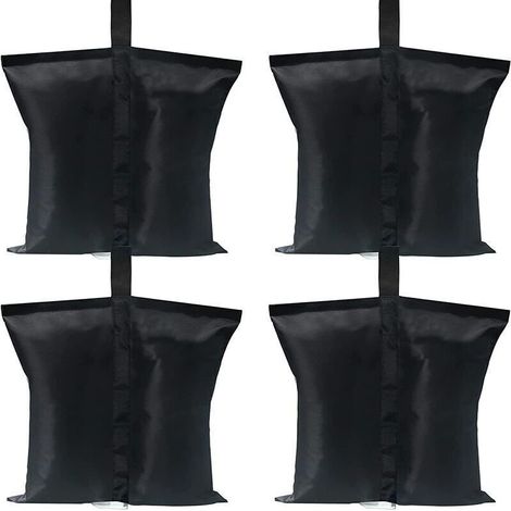 Lot de 4 sacs de poids de qualité industrielle pour tonnelle pliante. Tente pliante extérieure contrepoids sac de pied tente à quatre coins.Noir. (1/5)