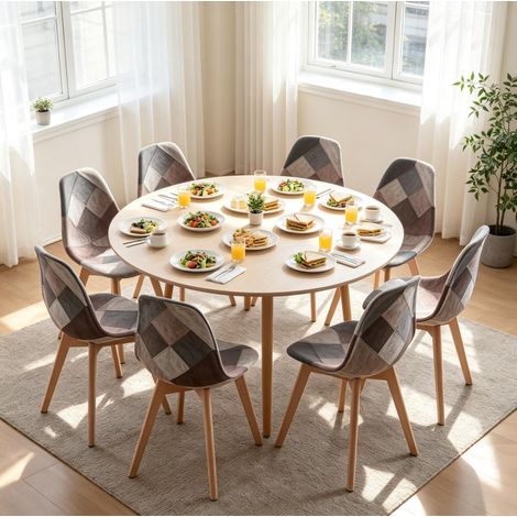 Set di 8 sedie da pranzo 46x40x85 cm in legno multicolore salvaspazio FloraGrace (1/5)