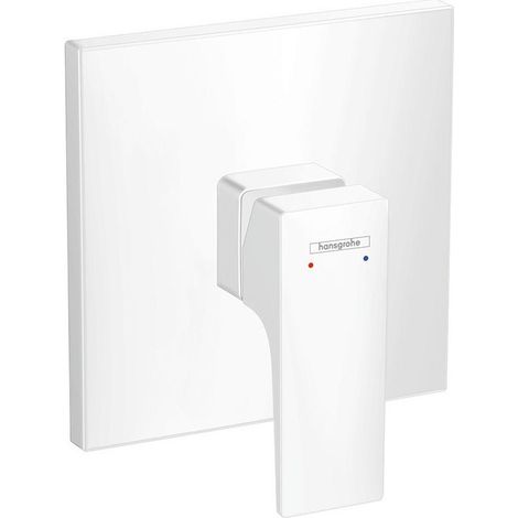 Set de finition pour mitigeur douche encastré, poignée manette blanc mat