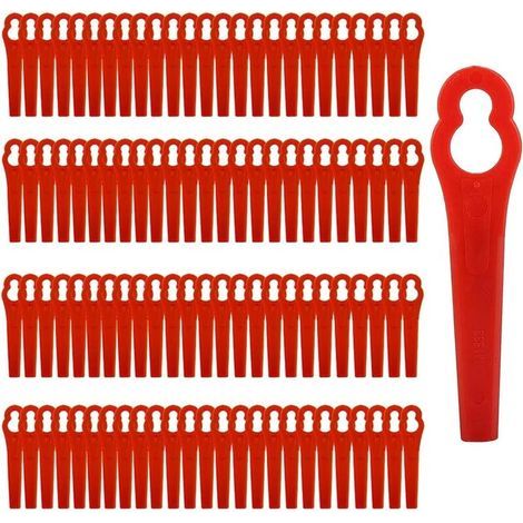 Ersatz-Kunststoffmesser, rote Rasenkantenmesser für Rasenmäher, Kunststoff-Kantenschneidermesser, Ersatzmesser für Akku-Kantenschneider – 100 Stück (1/5)
