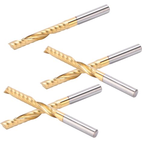 5 Pièces Fraises HSS Titane 1 Dent Spirale 4x28x50mm pour Acier
