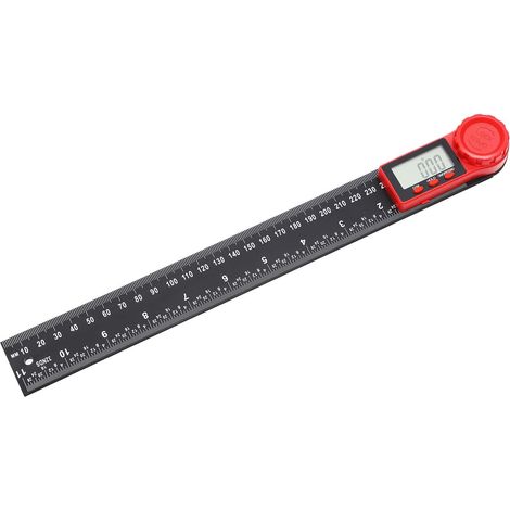 Détecteur d'Angle Numérique 12" 300mm, Fibre de carbone 0-360° Inclinomètre électronique Goniomètre Rapporteur d'Angle Règle de Mesure Outil avec écran LCD pour l'Ingénierie Construction (1/2)