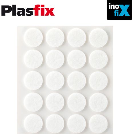 Confezione da 20 feltri adesivi sintetici bianchi Ø17mm Plasfix INOFIX