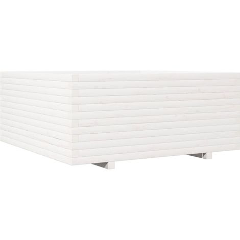 Maison Exclusive - Fioriera da Giardino Bianca 110x110x49,5 cm Legno Massello Pino