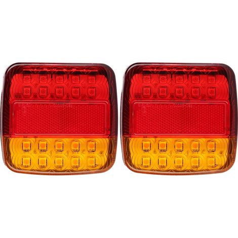 Anhängerbeleuchtung 2 Stück 12V 20LED Zweifarbige Rückleuchten Rot Gelb Lampenabdeckung für Anhänger LKW