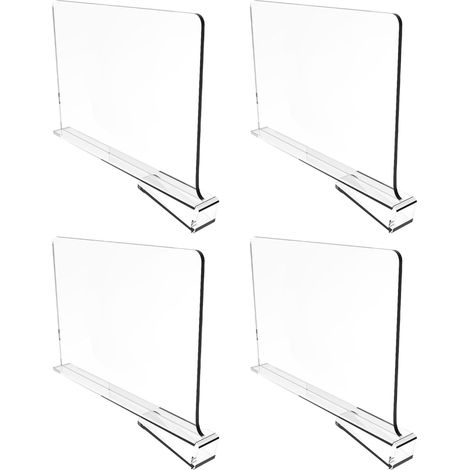 Transparente Acryl-Regalteiler 30x20cm, 4er-Pack für Kleiderschränke mit glatter Oberfläche und abgerundeten Kanten für einfache Montage und ordentliche Organisation (1/5)