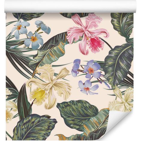 Carta da parati con fiori colorati per soggiorno e camera da letto, 50x1000 cm (1/5)