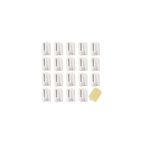 Lot de 50 crochets autocollants pour barres de rideaux, supports tringles à rideaux, pour salle de bain, cuisine, chambre Crezuo (1/4)