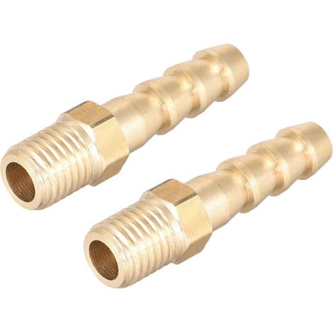 Raccord Cannelé Tuyau Laiton Connecteur 6mm x M8 x 1 2Pcs (1/3)