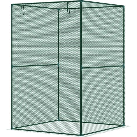 Jaula de Cultivo 120x120x180 cm Puerta Enrollable Marco de Acero Vert