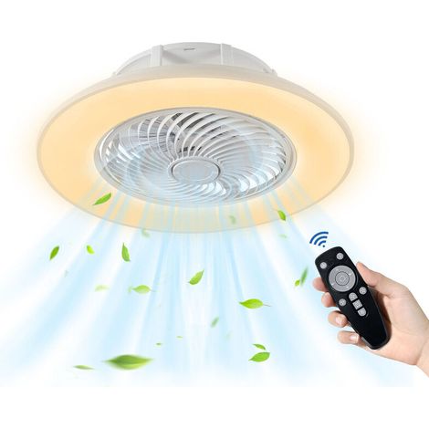 Deckenventilatoren Deckenventilator mit Beleuchtung und Fernbedienung leise Dimmbar Deckenlampe mit Ventilator Led Deckenleuchte Ventilatorlicht, HENGMEI