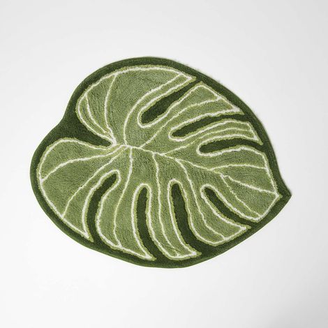 Tapis de Bain Vert Tropical tufté, Tapis de Salle de Bain Absorbant (1/5)