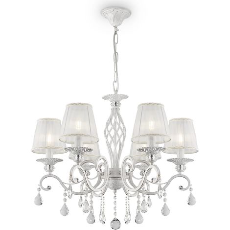 Lampadario classico Grace bianco con cristalli 6xE14 Maytoni (1/5)