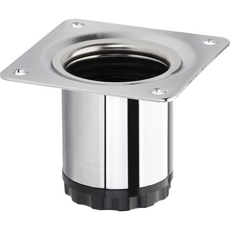 Möbelfuß BRAVO Höhe 50 mm (+ 10 mm) Ø 40 mm Chrom poliert höhenverstellbares Schrankbein aus Stahl Möbelbein belastbar bis 50 kg von SOTECH