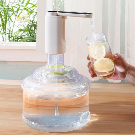Pompe à Eau pour Bidon - Pompe Électrique Rechargeable USB - Système de Distribution d'Eau Portable - Compatible Bidon Gallon - Blanc - 1 Pièce (1/5)