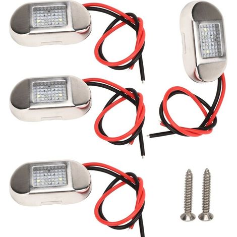 Feu de position latéral LED 12V, étanche IP68, universel, pour pêche de nuit, camping-car, Yacht, camion, camping-car, 4 pièces (1/5)