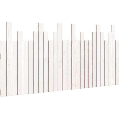 Cabecero dormitorio accesorio mueble pared 166 x 3 x 80 cm madera maciza blanco TDL0202706