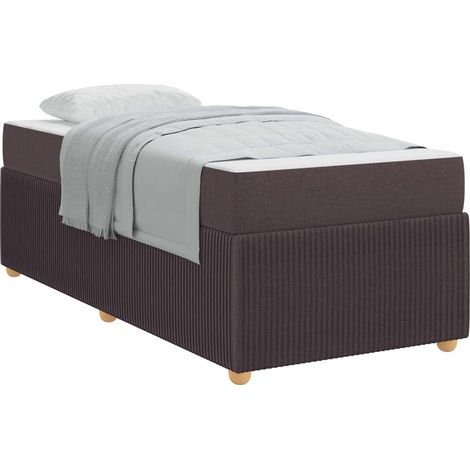 Maison Exclusive - Cadre de lit avec matelas Marron foncé 80 x 200 cm tissu