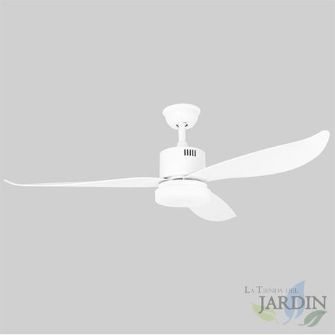 Ventilador de Techo con Luz LED, 3 Velocidades, Mando a Distancia, 60W, Blanco  Eficiencia y Diseño