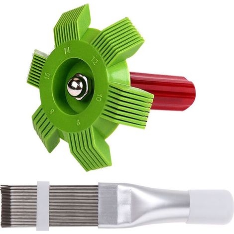 Peigne Ailettes - Brosse Nettoyage Serpentin Condenseur Climatiseur Réfrigérateur - Outil Entretien Évaporateur Radiateur Ventilateur - 2 Pièces