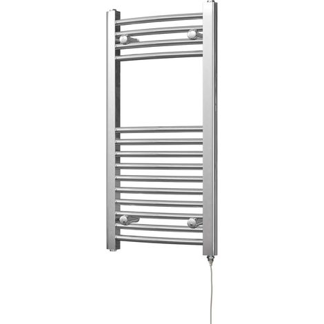 Zennor - Chrome Electric Towel Rail H800mm x W400mm Curved 200w Standard (1/3)
