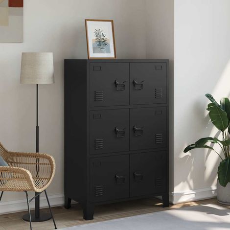 Coffre de rangement industriel Noir 75x40x120 cm Acier vidaXL