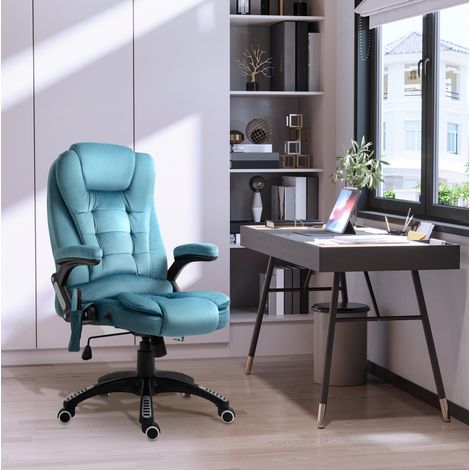 Sedia da ufficio gaming con massaggio e riscaldamento, blu DESVIAE (1/5)