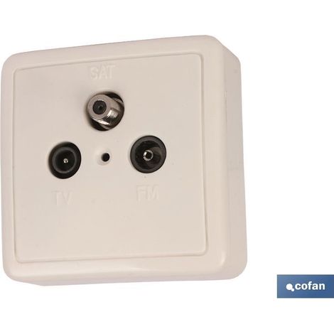 Base Antena Superficie 2 Tomas + Satelite