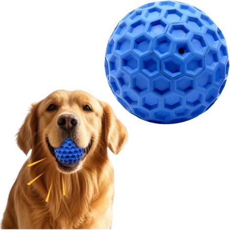 Blauer Hundeball, kleine Größe, 55 mm, robustes Kauspielzeug für Hunde, quietschendes Zahnung Spielzeug für Haustiere (1/5)