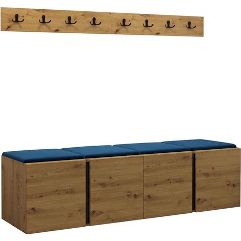 Conjunto para recibidor Pinis VII, Roble Artisan, 0x0x0cm, Tapiz, Aglomerado laminado, Montada en la pared, Colocada (1/5)