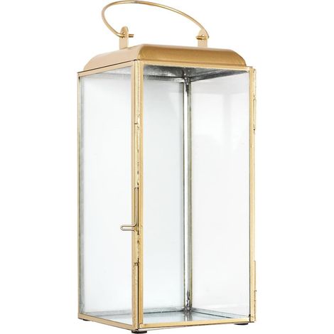 Lanterne décorative en verre avec contour en métal doré (H30cm) (1/4)